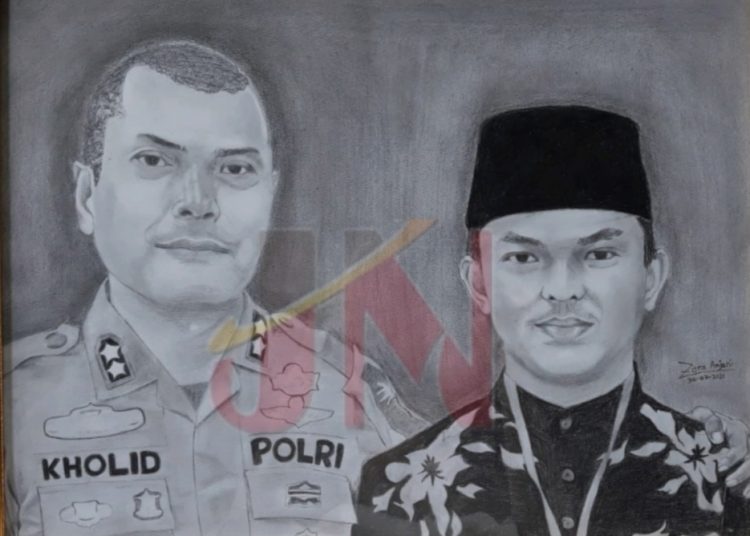 Guratan Tangan Siswi SMANSA Bangkinang Lukis Wajah Kapolres Dumai