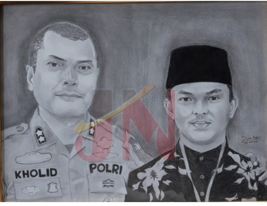 Guratan Tangan Siswi SMANSA Bangkinang Lukis Wajah Kapolres Dumai