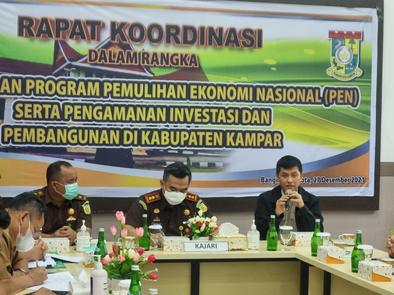 Kajari dan Kepala OPD Kampar Rakor Pemulihan Ekonomi Nasional