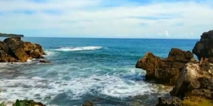 Ada Batu Besar Seperti Kura-kura di Pantai Watu Papak