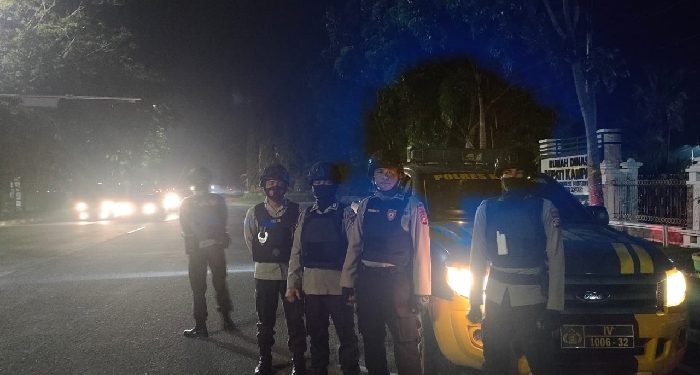 Tim Tembak Polres Kampar Patroli Seputaran Bangkinang Kota Rawan Pencurian