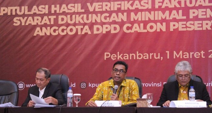 Lima Bacalon DPD Riau Penuhi Syarat Minimal