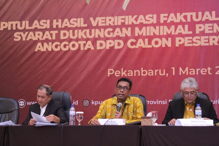 Lima Bacalon DPD Riau Penuhi Syarat Minimal