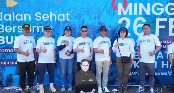 Bupati Rohil Lepas Jalan Sehat Bersama BUMN