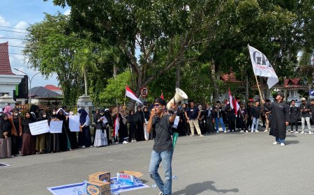 Ratusan Masa Aksi Solidaritas Gabungan Geruduk Balai Bupati Kampar, Bela Palestina 