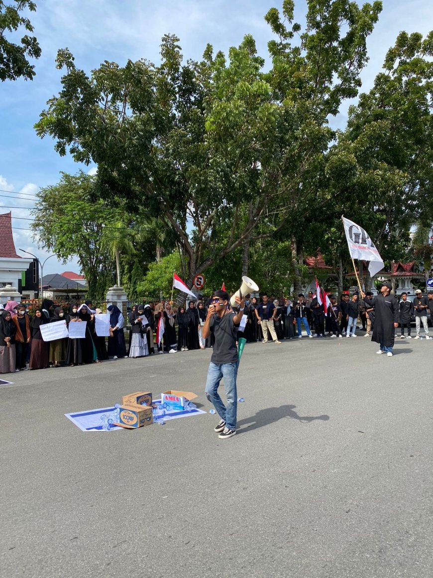 Ratusan Masa Aksi Solidaritas Gabungan Geruduk Balai Bupati Kampar, Bela Palestina 