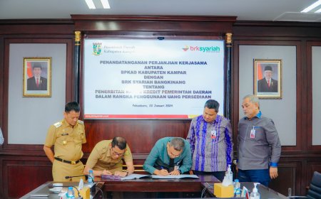 Pemda Kampar dan BRK Syariah Teken Kerja Sama  KKPD
