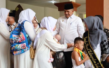 Alfedri Apresiasi Ratusan Santri Ikut Pragaan Manasik Haji Di Masjid Islamic Center Siak