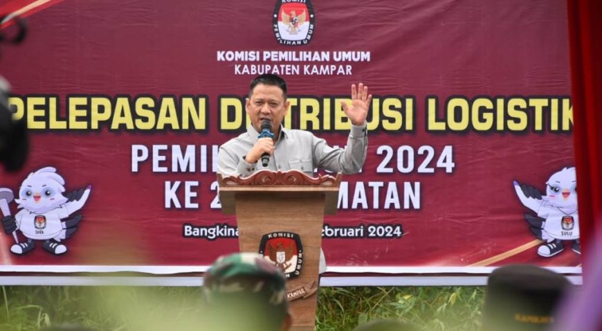 Pj Bupati Kampar Resmi Melepas Pendistribusian Logistik Pemilu Ke Kecamatan