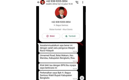 Giliran Nama Wabup Bengkalis Dicatut Via WA