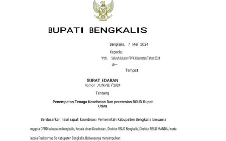 Viral! Beredar Surat Edaran Palsu Atas Nama Bupati Bengkalis Kasmarni Tentang Penempatan Tenaga Kesehatan RSUD Rupat Utara