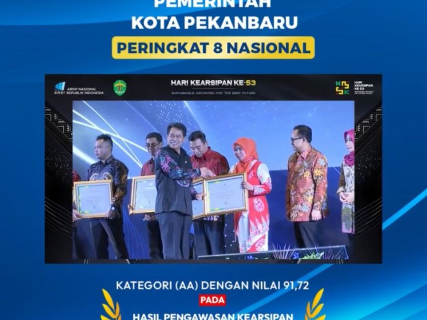 Dispursip Kota Pekanbaru Sabet Prestasi Nasional Sangat Memuaskan