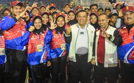 Penekanan Serinai Tanda Pekan Olahraga Pelajar Daerah Riau Resmi Dibuka