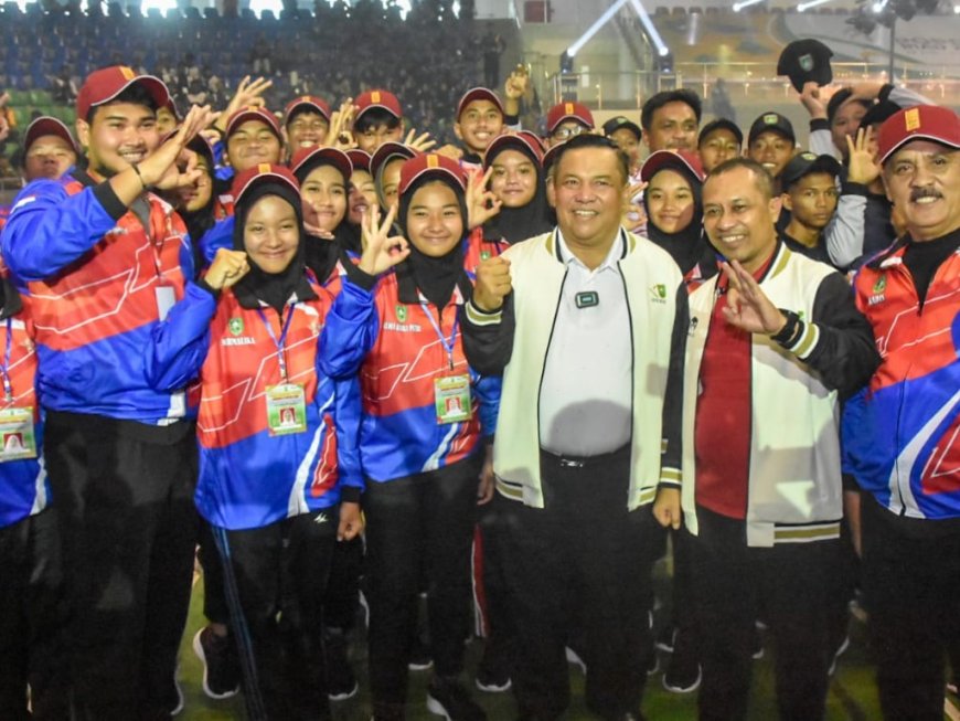 Penekanan Serinai Tanda Pekan Olahraga Pelajar Daerah Riau Resmi Dibuka