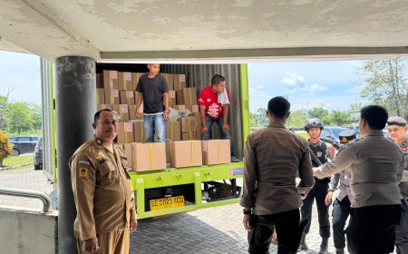 Surat Suara Pilkada  Kampar Tiba di Gudang KPU