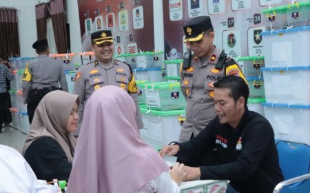 Polres Kampar Cek Gudang Logistik Pilkada 2024 dan Kesiagaan Personel di Kantor KPU Kampar