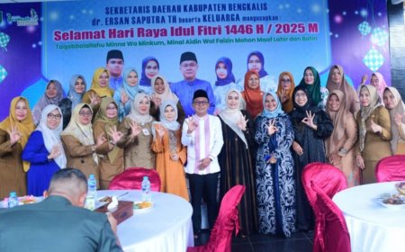 Saat Halal bi Halal Keluarga, Sekda Bengkalis Umumkan Pemenang Lomba Lampu Colok