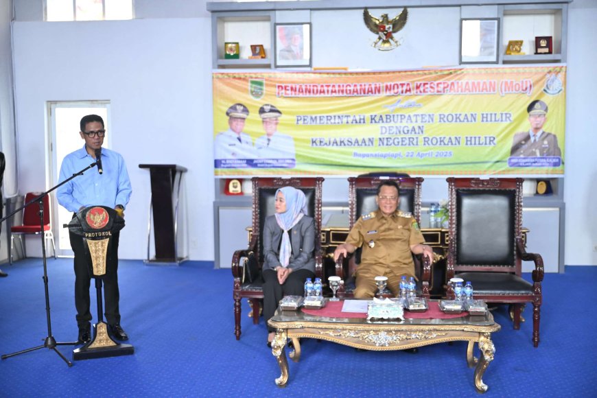 Perkuat Tata Kelola Pemerintahan Yang Baik, Bupati dan Kajari Rohil Sepakat Teken Nota Kesepahaman