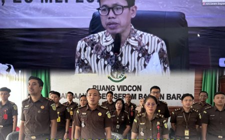 Para Kasi Kejaksaan Negeri SBB Ikuti Pengarahan Ketua Komisi Kejaksaan RI secara Virtual