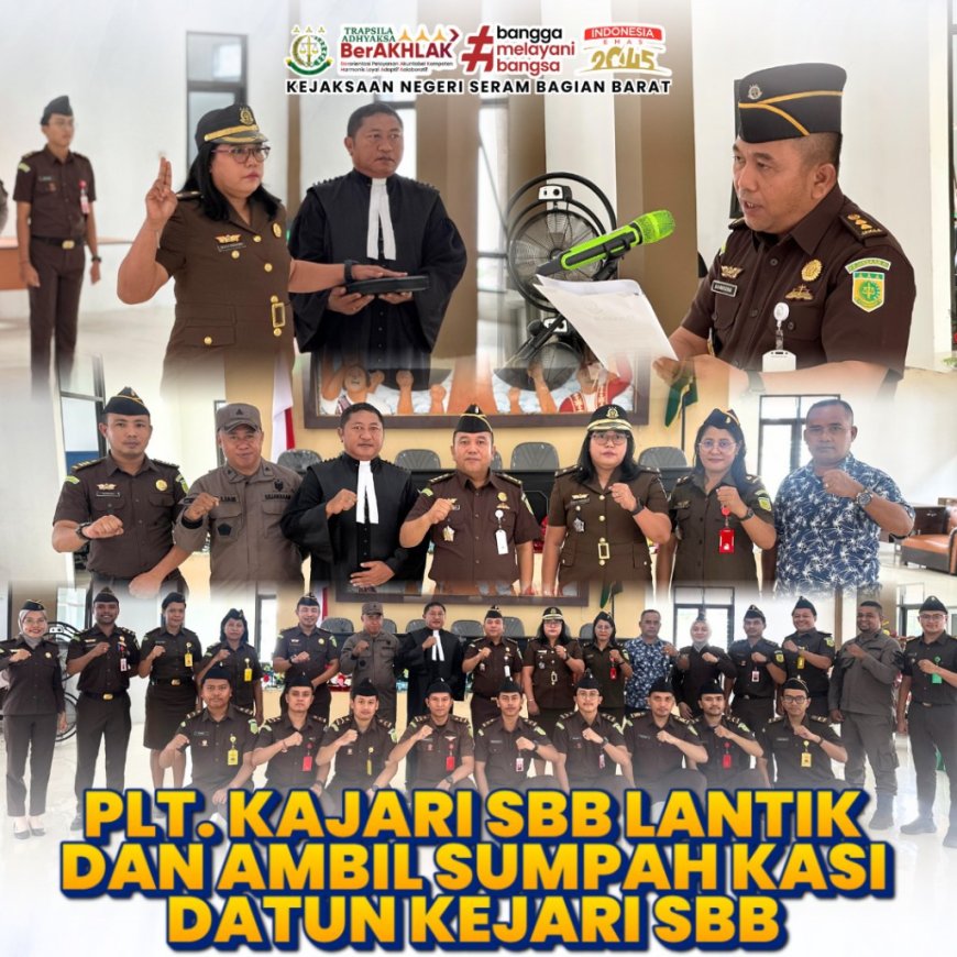 Bambang Heripurwanto Lantik Sesca Taberima Sebagai Kasi Datun Kejari SBB Maluku