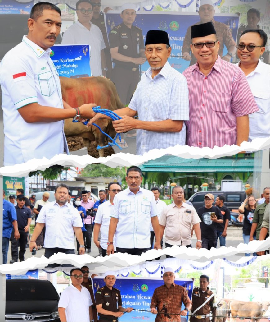 Agoes SP Serahkan Hewan Kurban Di Mesjid Al Fatah Ambon