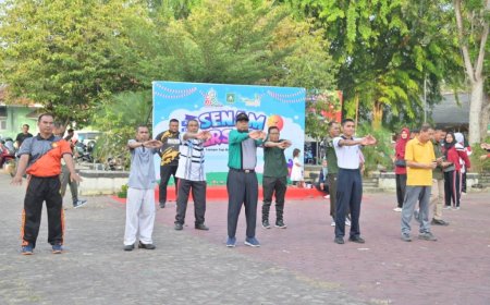 Sempena Hari Jadi Bengkalis ke-513, Bupati Ikuti Senam Bersama dan Pemeriksaan Kesehatan Gratis