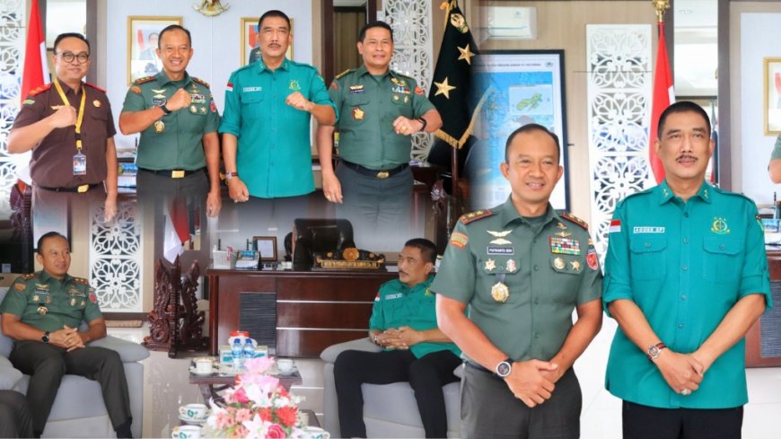 Kajati Maluku Kunjungi Pangdam XV Pattimura Untuk Gelar Kesiapan Pengamanan TNI Di Kejaksaan