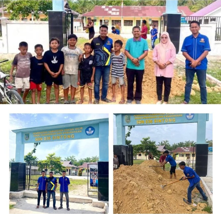 Gerak Cepat Pj. Penghulu dan Karang Taruna Sintong Bakti Perbaiki Akses Gerbang SDN 036