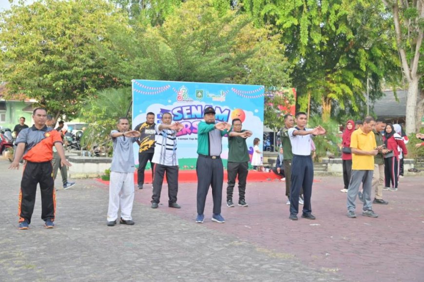 Sempena Hari Jadi Bengkalis ke-513, Bupati Ikuti Senam Bersama dan Pemeriksaan Kesehatan Gratis