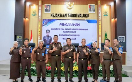 Kepala Inspektur III Bidang Pengawasan Kejagung RI Disambut Kajati Maluku 