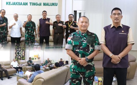 Agoes SP Sambut Korem 151/Binaiya Di Kejati Maluku 