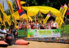 Bupati Bengkalis Saksikan Perahu Begandong Bengkalis Di Pawai Perahu Hias Kuansing