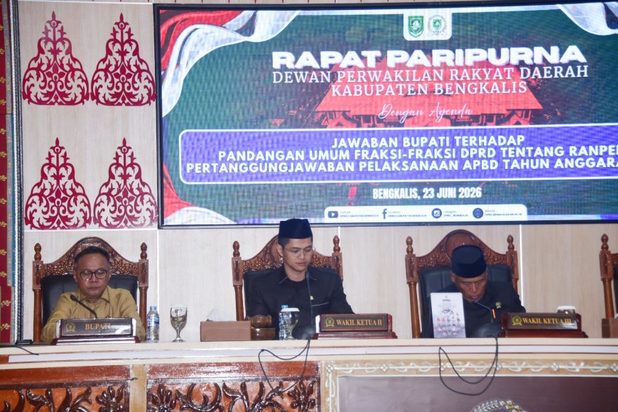 Jawab Pandangan Fraksi DPRD Sekda Bengkalis Apresiasi Dukungan Serta Saran Legislatif