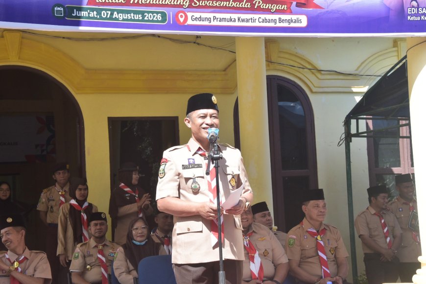 Kontingen Pramuka Bengkalis Dilepas Wabup Bengkalis Ke Cibubur