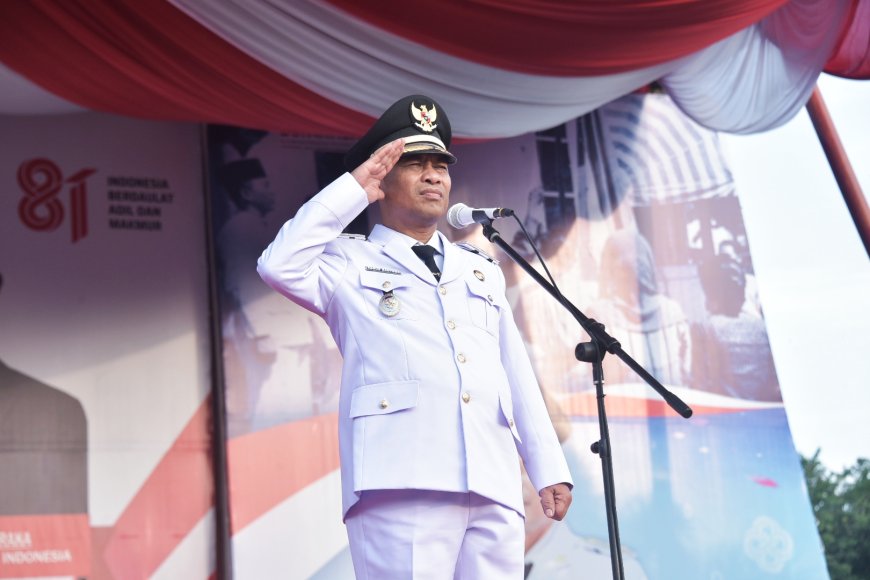 Wabup Bagus Santoso Pimpin Penurunan Bendera Bengkalis
