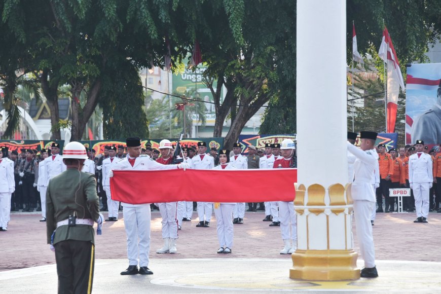 Wabup Bagus Santoso Pimpin Penurunan Bendera Bengkalis